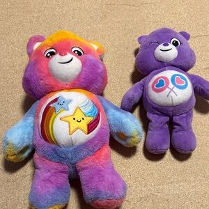 Care Bears Colorful Rainbow and Purple Plush Set